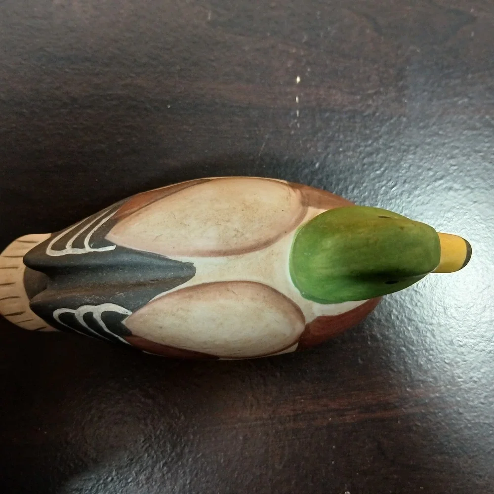 Vintage Hand Painted Porcelain Mallard Duck Decoy Figure Figurine 5.5